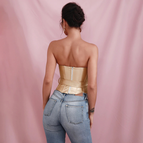 Gold Tube Top Support Elastic PU Top