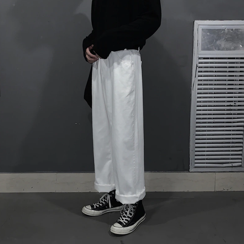 Zayara White Baggy Wide Leg Jeans
