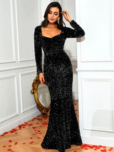 Madrid Black Sequin Gown