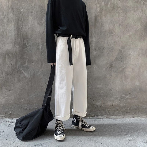 Zayara White Baggy Wide Leg Jeans
