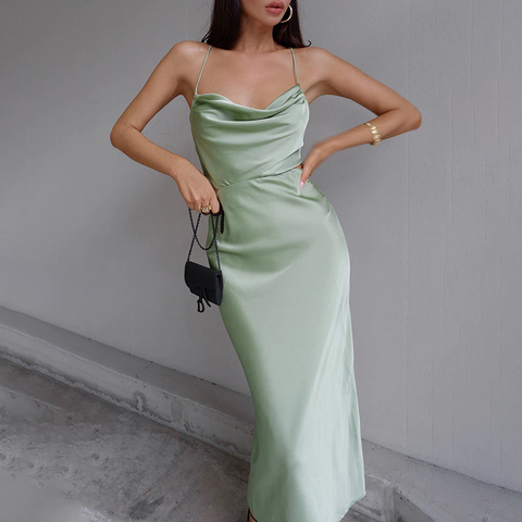 STEPHANIE Satin Midi Dresses