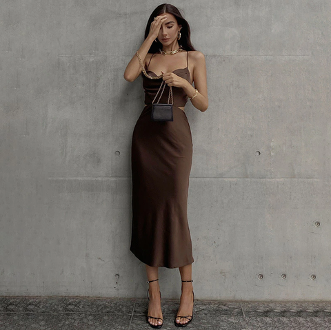 STEPHANIE Satin Midi Dresses