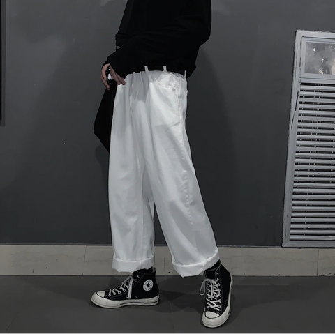 Zayara White Baggy Wide Leg Jeans