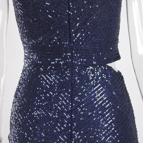 Sapphira Sequin Gown - Blue & SIlver
