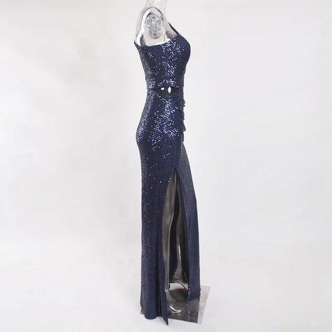 Sapphira Sequin Gown - Blue & SIlver