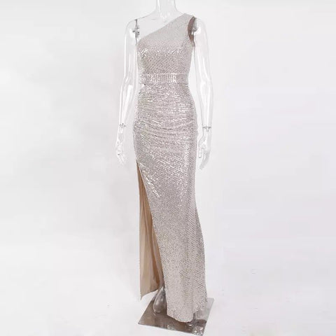 Sapphira Sequin Gown - Blue & SIlver