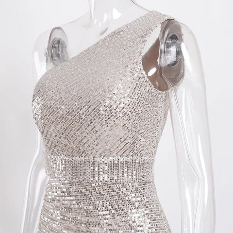 Sapphira Sequin Gown - Blue & SIlver