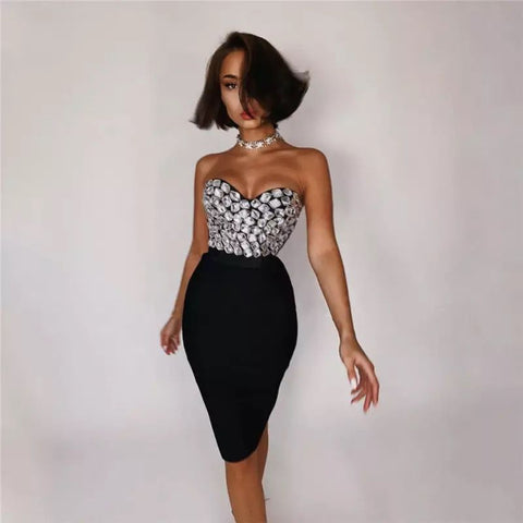 MELANGE Black Bandage Dress