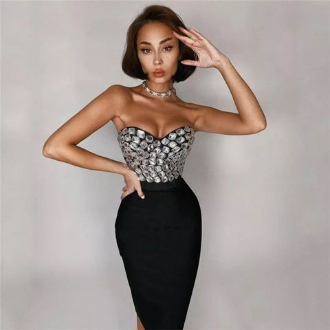 MELANGE Black Bandage Dress