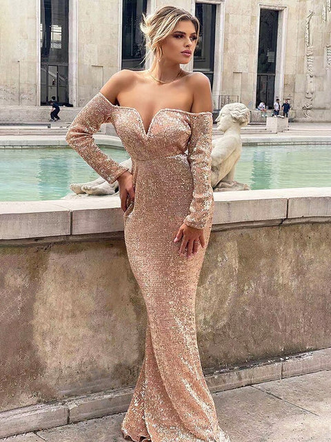 Jean Gold Sequins Dress