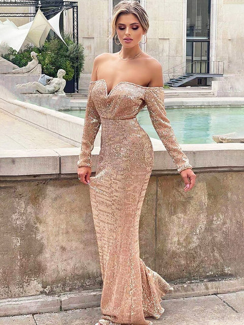 Jean Gold Sequins Dress