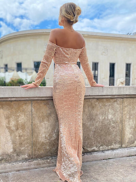 Jean Gold Sequins Dress