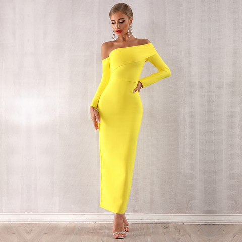 Yellow Off Shoulder Dress