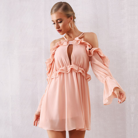 Ruffled Floral Style Dress