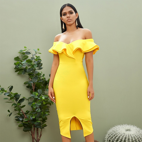 Ruffle Off Shoulder Dress