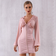 Frill Neck Casual Dress