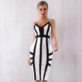 Black Spider Striped Dress