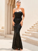 Shay Black Sequins Gown