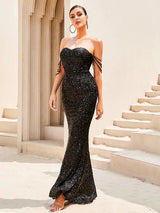 Shay Black Sequins Gown