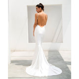 White V-Neck Flashy Gown