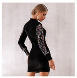 Multi-Color Glitter Front Dress