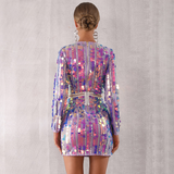 Violet Sequined Mini Luxury Dress