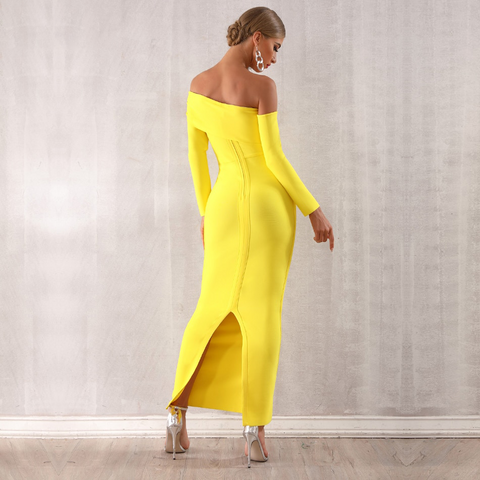 Yellow Off Shoulder Dress
