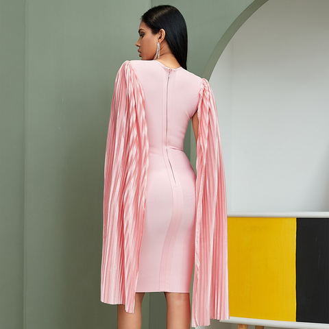 Pleated Sleeve Dress