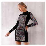 Multi-Color Glitter Front Dress