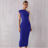One Shoulder Plain Dress
