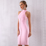 Pink Halter Neck Dress