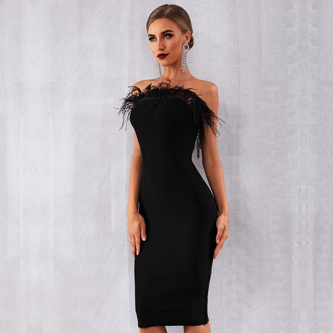 Feather Front Dress