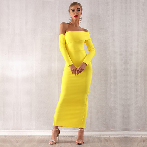 Yellow Off Shoulder Dress