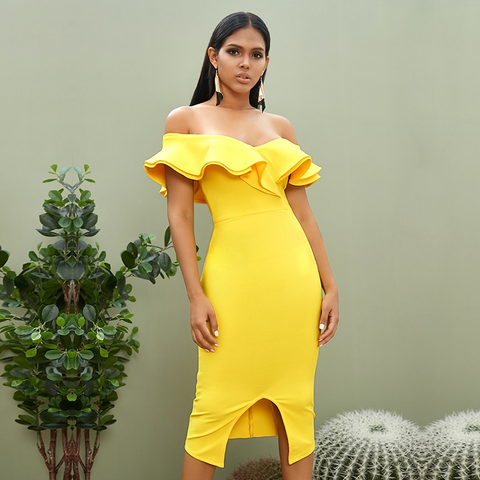 Ruffle Off Shoulder Dress