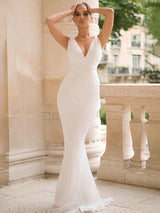 Tamara White Sequins Gown