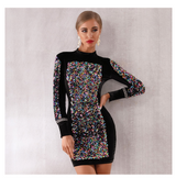 Multi-Color Glitter Front Dress
