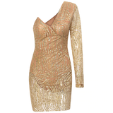 Gold Glitter Bodycon Party Mini Dress