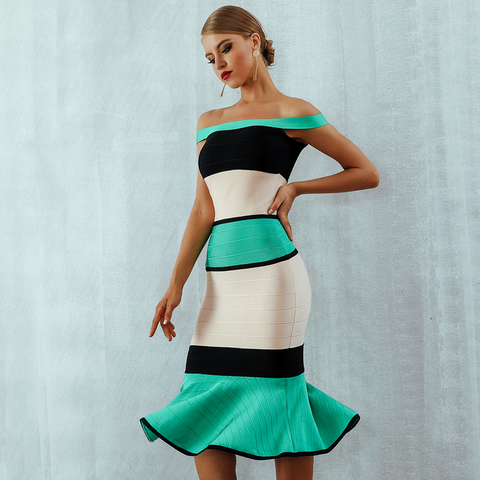 Multi-Green Dress