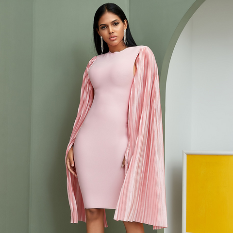 Pleated Sleeve Dress