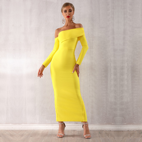 Yellow Off Shoulder Dress