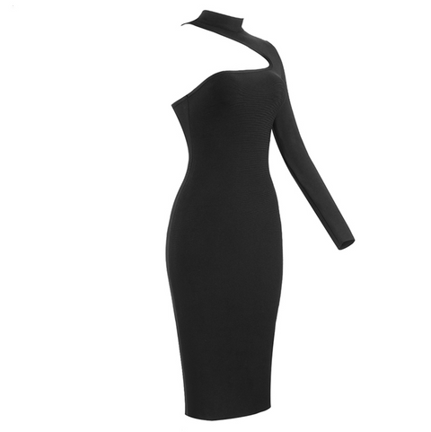 Sleeve Cut Dress-Black