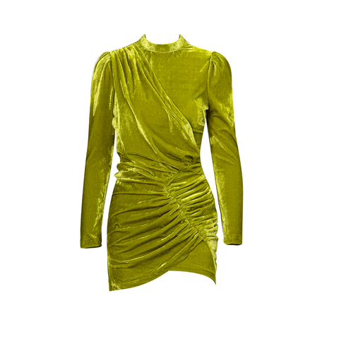 Green Stand Collar Dress