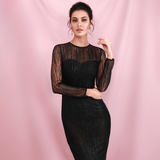 Black Bodycon Sequins Gown