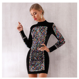 Multi-Color Glitter Front Dress