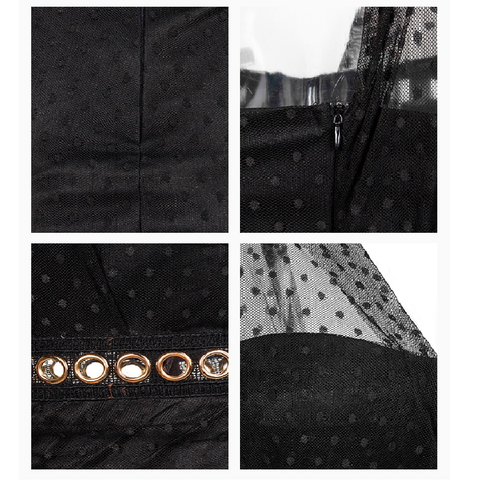 Black Tube Top Polka Dot Dress