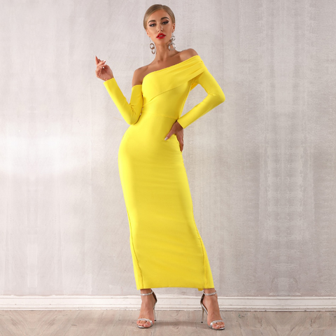 Yellow Off Shoulder Dress