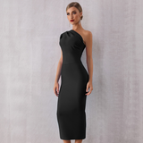 One Shoulder Plain Dress