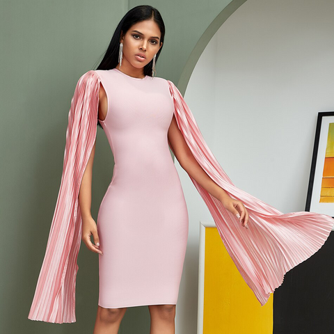Pleated Sleeve Dress