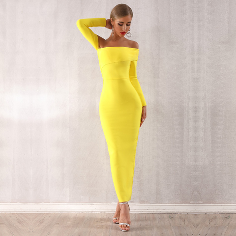 Yellow Off Shoulder Dress