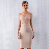 Nude Emroidered Dress